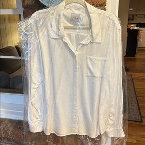 Rails Hunter Flannel Ivory Check Windowpane Button Down Lightweight SZ XXL